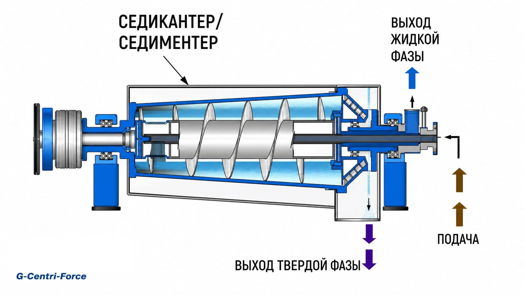 Сгущение микроводорослей седикантером